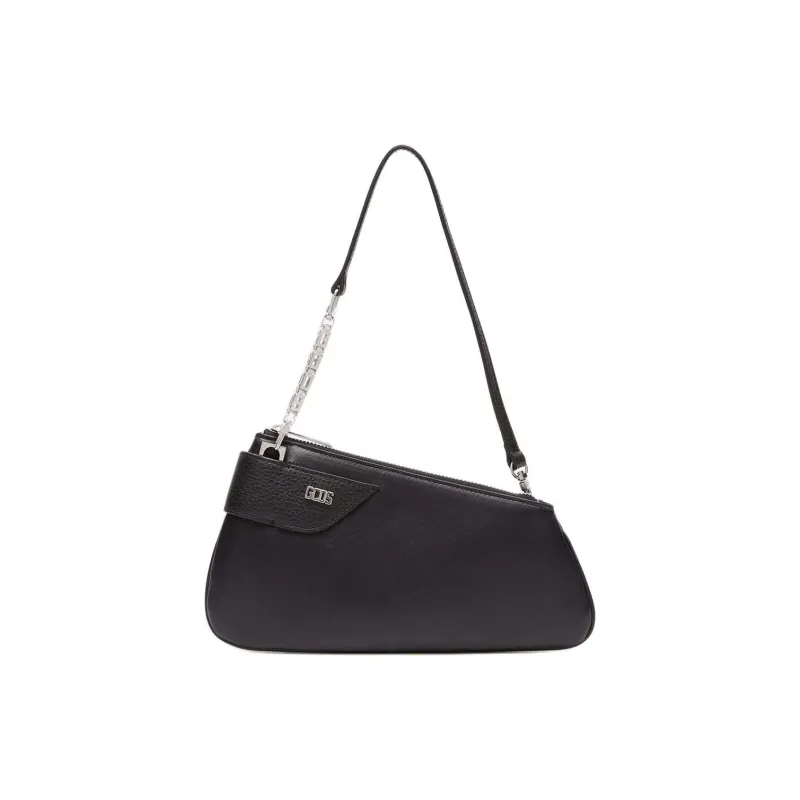 GCDS Calfskin Handbag Shoulder Bag Small Size Women's Black-0