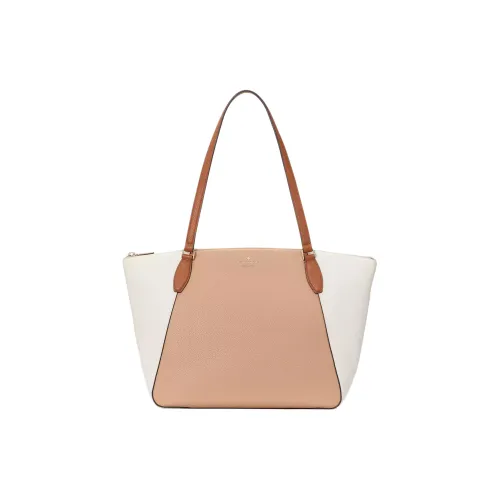 Kate Spade Eggstone Grain Leather Tote Bag Shopping Bag Shoulder Bag Handbag Women's Light Yellow Brown Multicolor