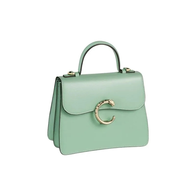 CARTIER Panthère De Cartier Calfskin Shoulder Bag Crossbody Bag Handbag Mini Women's Gray Green-1