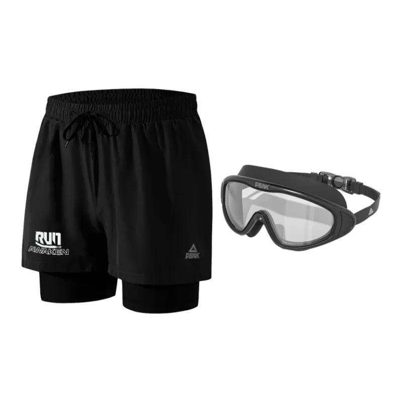 PEAK x Swim Swimming Sets Polyester Seaside Beach Swimming Pool And Hot Spring Men's Black-5