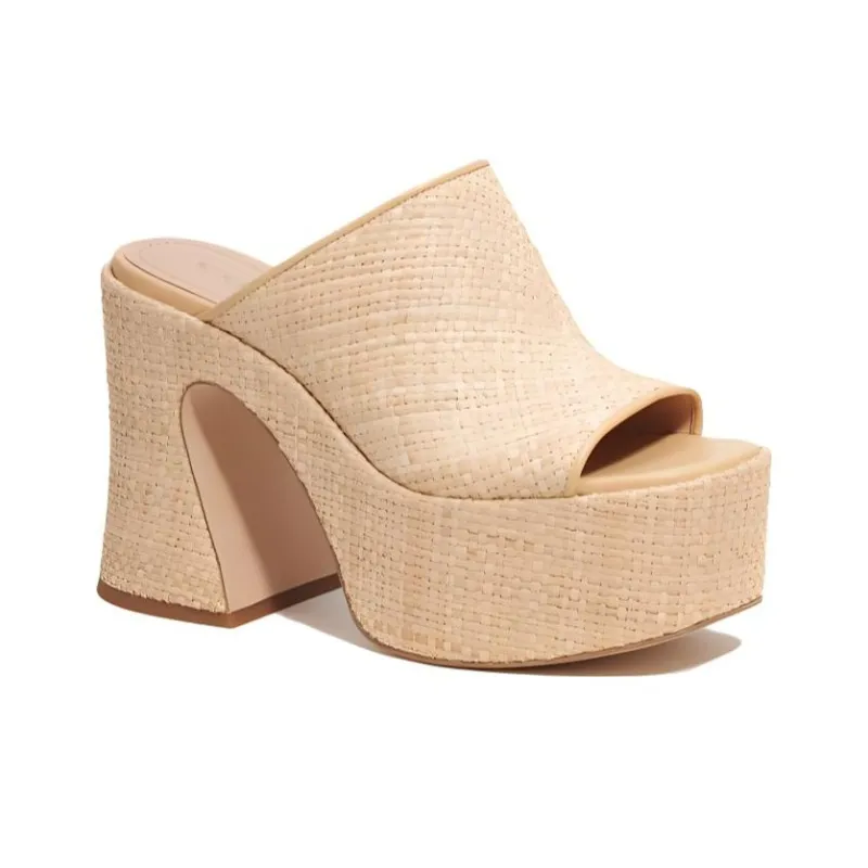 COACH Rubber Sole Abrasion-Resistant Slide Slippers Women's Nude-2
