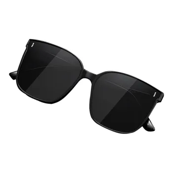 VINEY Sunglasses Unisex Polarized Black Frame With Black Gray Lens