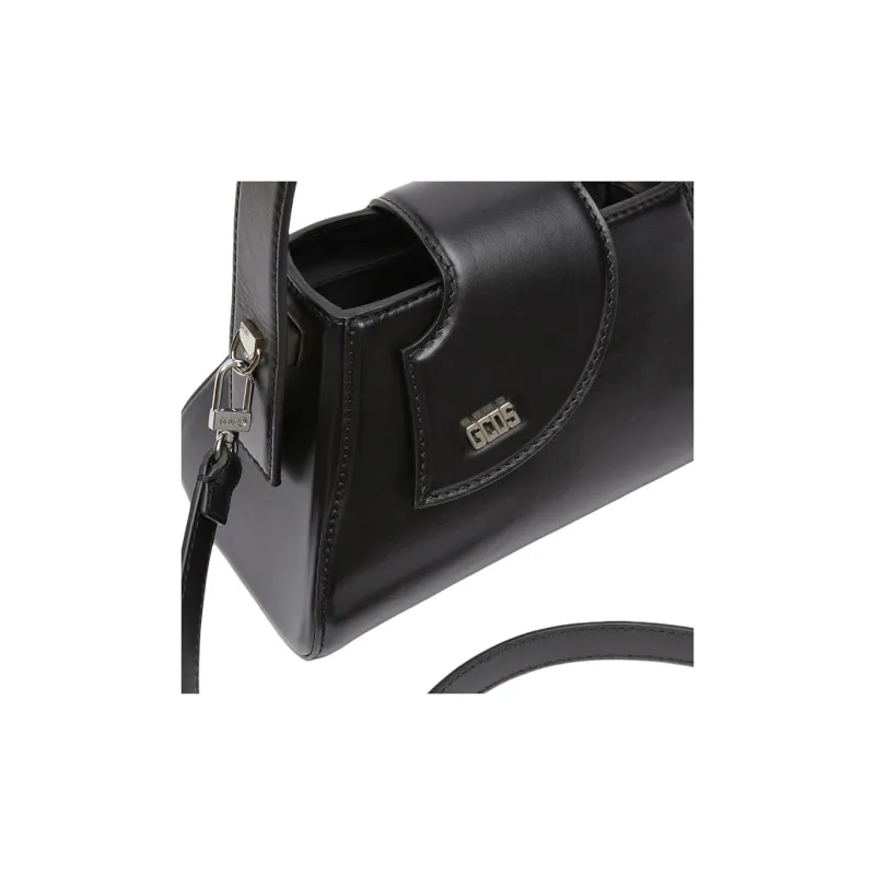 GCDS Calfskin Shoulder Bag Crossbody Bag Handbag Small Size Women's Black-2