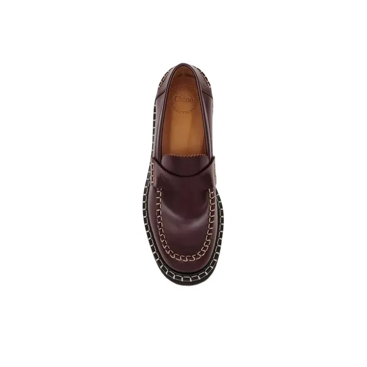 Chloe Noua Flat Shoes Women's Deep Red-3
