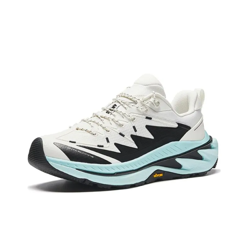 Anta Wild PRO Cushioning Slip Resistant Low Top Running Shoes Men's White Black Blue-1