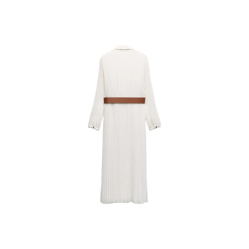 ZARA Long-Sleeved Dresses Women's White-1