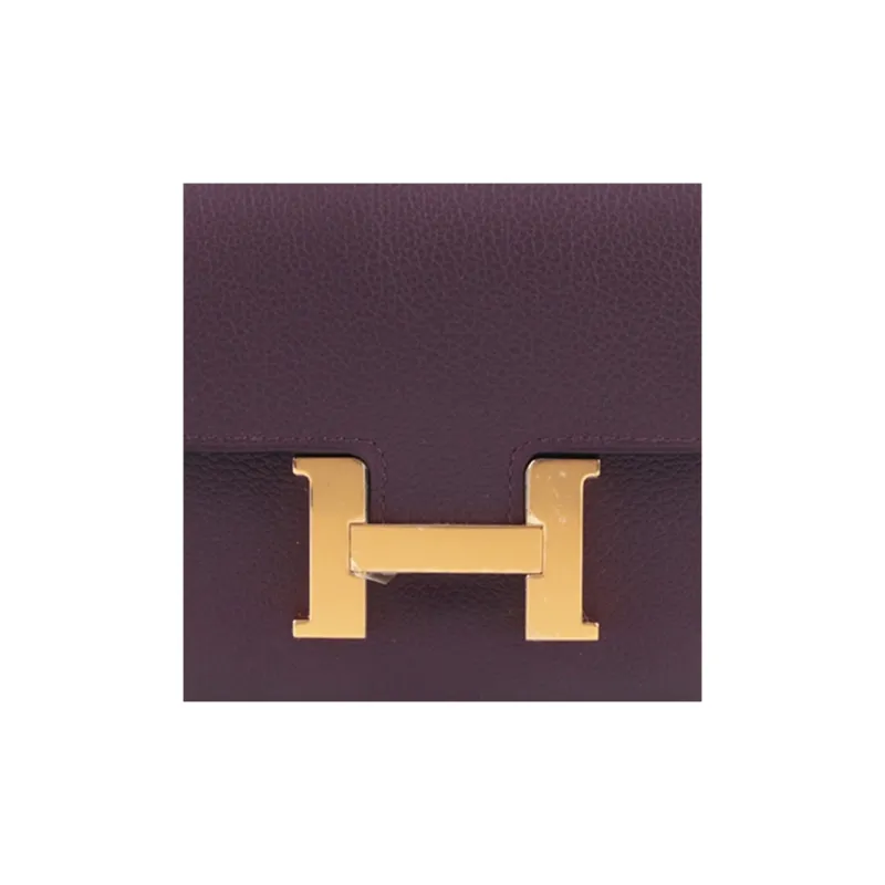 HERMES Constance Slim Cow Leather Card Holder, Coin Purse, Fanny Pack Women's Dark Tea/Royal Blue-5