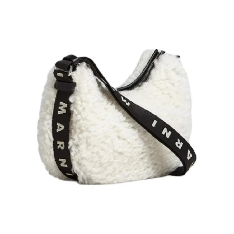 MARNI Zipped Shearling Crossbody Bag-7