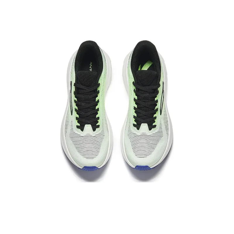 Anta Cushioning Slip Resistant Low Top Running Shoes Men's White Green Blue-2