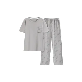 Pretty Lady Pajama Set Men's Light Gray