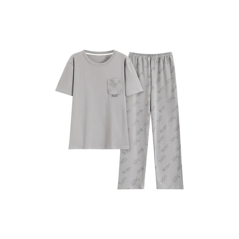 Pretty Lady Pajama Set Men's Light Gray-0