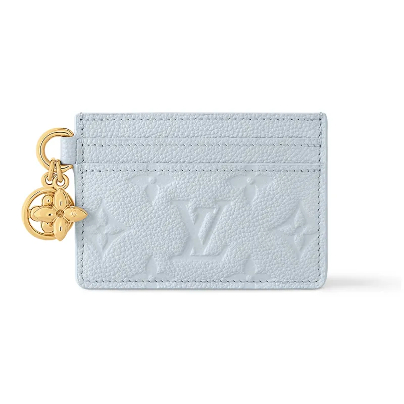 LOUIS VUITTON CHARMS Leather Card Holder Women's Blue-0