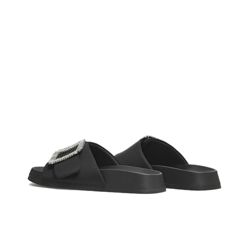 BASTO Slide Slippers Women's Khaki/Black/Silver-7