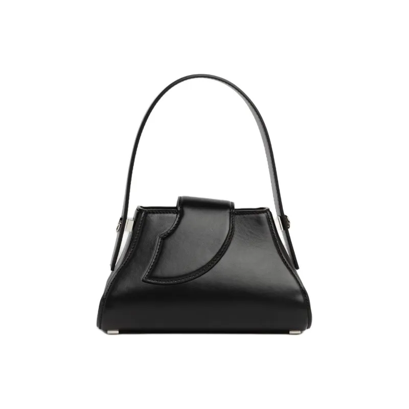 GCDS Calfskin Shoulder Bag Crossbody Bag Handbag Small Size Women's Black-1