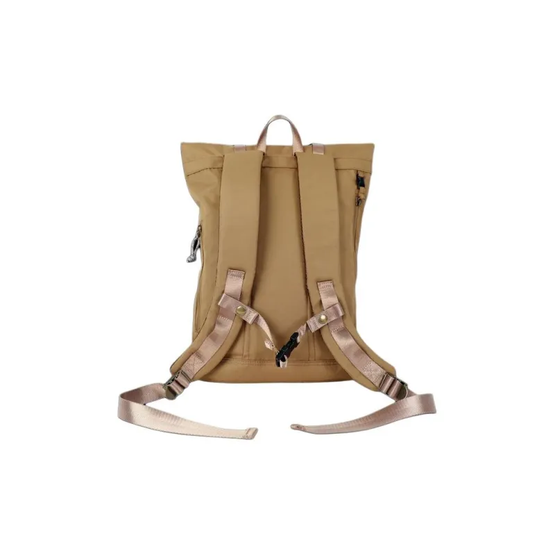 Doughnut Recycled Polyester Backpack Small Size Unisex Camel-2