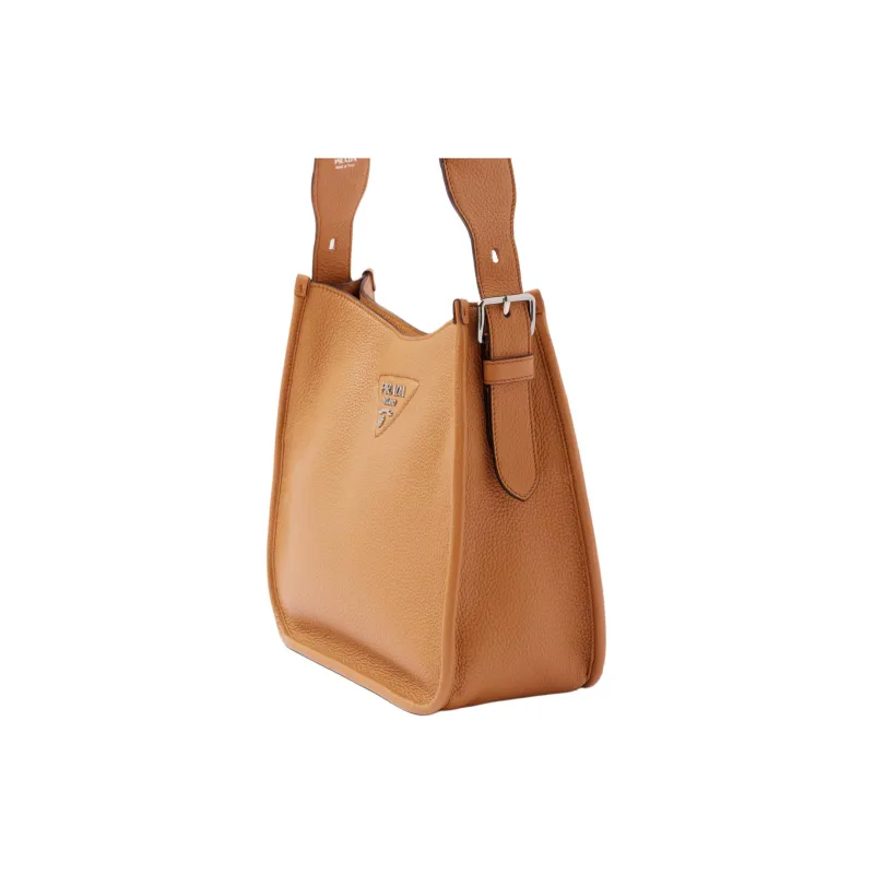 PRADA Hobo Leather Shoulder Bag Crossbody Bag Women's Caramel-2