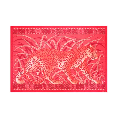 CARTIER Silk Scarves Unisex Pink