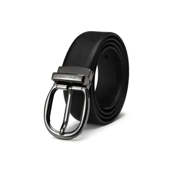 PIERRE CARDIN Advanced Business Genuine Leather Pin Buckle Belt Top Grain Cow Leather Belts Men's Gunmetal