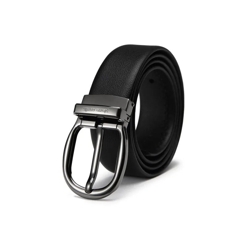 PIERRE CARDIN Advanced Business, Genuine Leather Pin Buckle Belt Top Grain Cow Leather Belts Men's Gunmetal-0