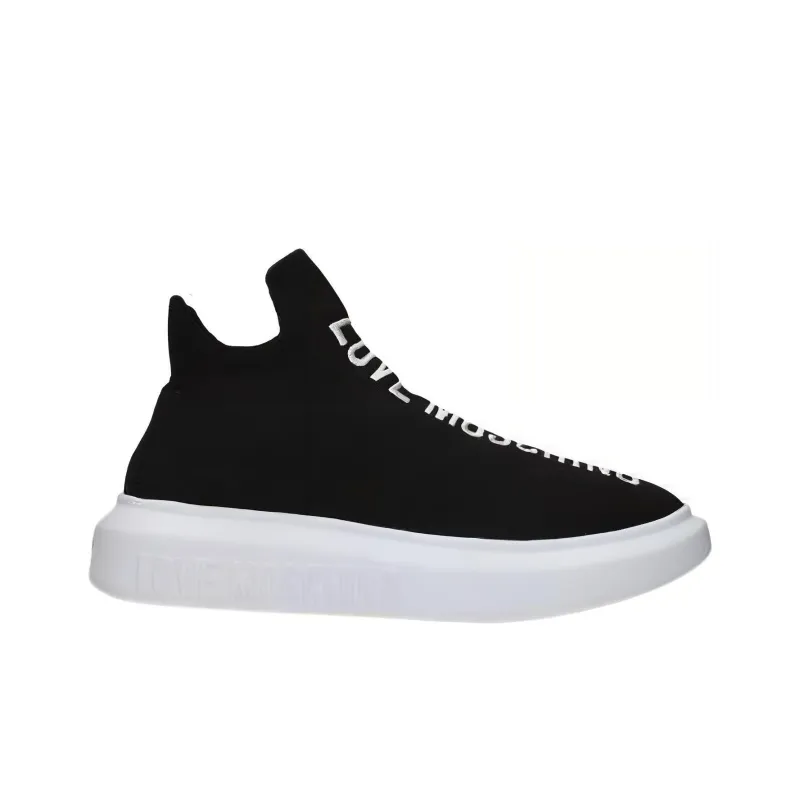 LOVE MOSCHINO Stylish Skateboarding Shoes Women's Black-1
