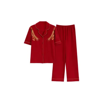 The Story Of The Flower Season Pajama Set Women's Red