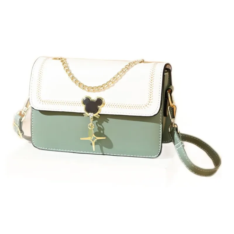 Weymond Soft Leather Shoulder Bag Crossbody Bag Regular Women's Pink/Black/White/Green/Blue-5