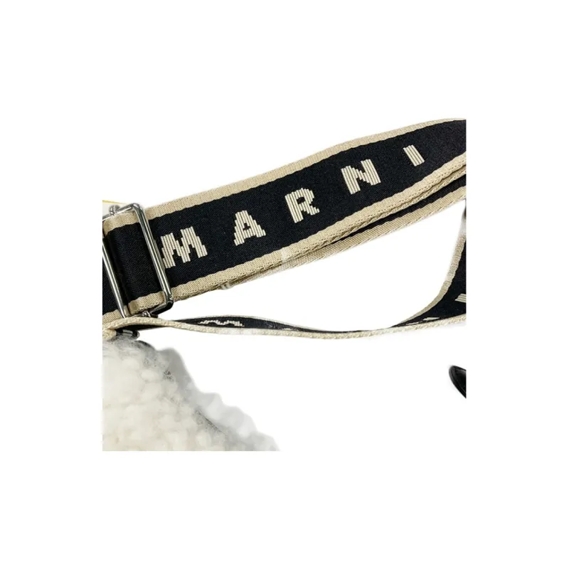 MARNI Zipped Shearling Crossbody Bag-11