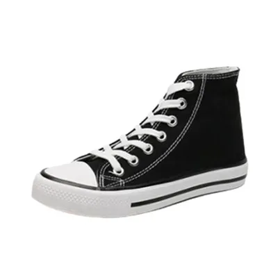 QITUMAUL High Top Canvas Shoes Women's Black-0