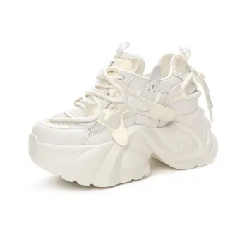 Shangjinni Chunky Sneakers Women's Low Top Beige Gold/Apricot