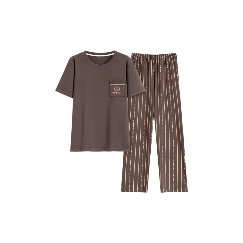 Pretty Lady Pajama Set Men's Coffee-0