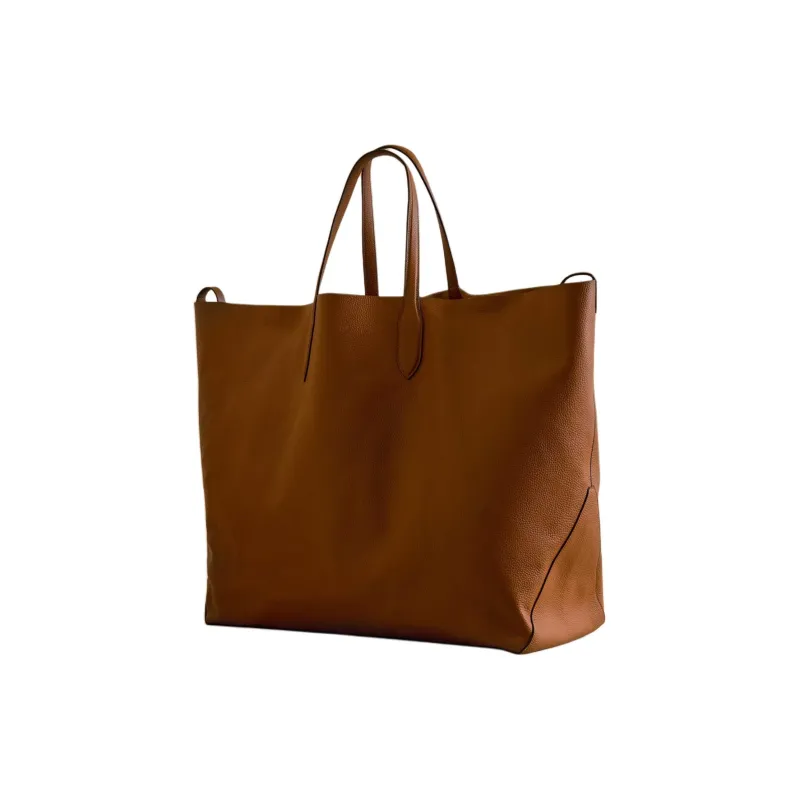 MARK CROSS Grained Calfskin Tote Bag Shopping Bag Shoulder Bag Handbag Extra Large Women's Brown-2
