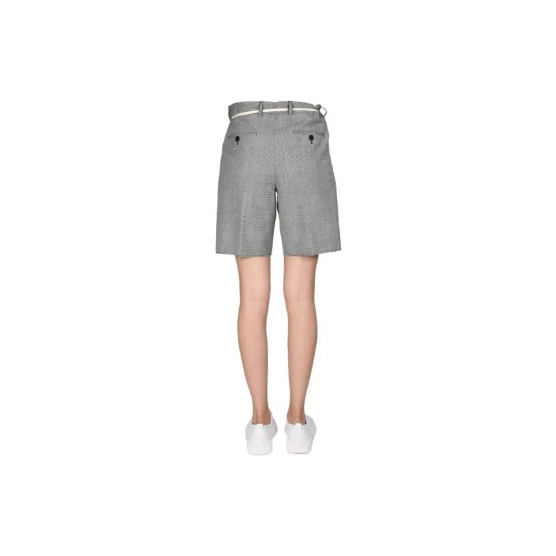 ASPESI Tie Waist Flannel Bermuda Shorts-1