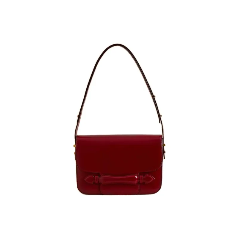 MARK CROSS Calfskin Handbag Shoulder Bag Women's Red-0