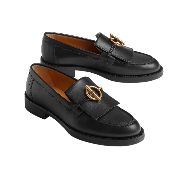 HERMES Impact Loafers Women's Black-3