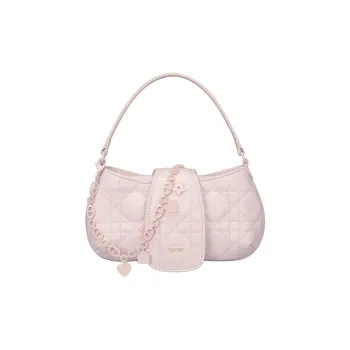 DIOR Matte Sheepskin One Shoulder Handbags Kids' Pink