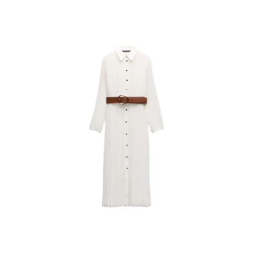 ZARA Long-Sleeved Dresses Women's White