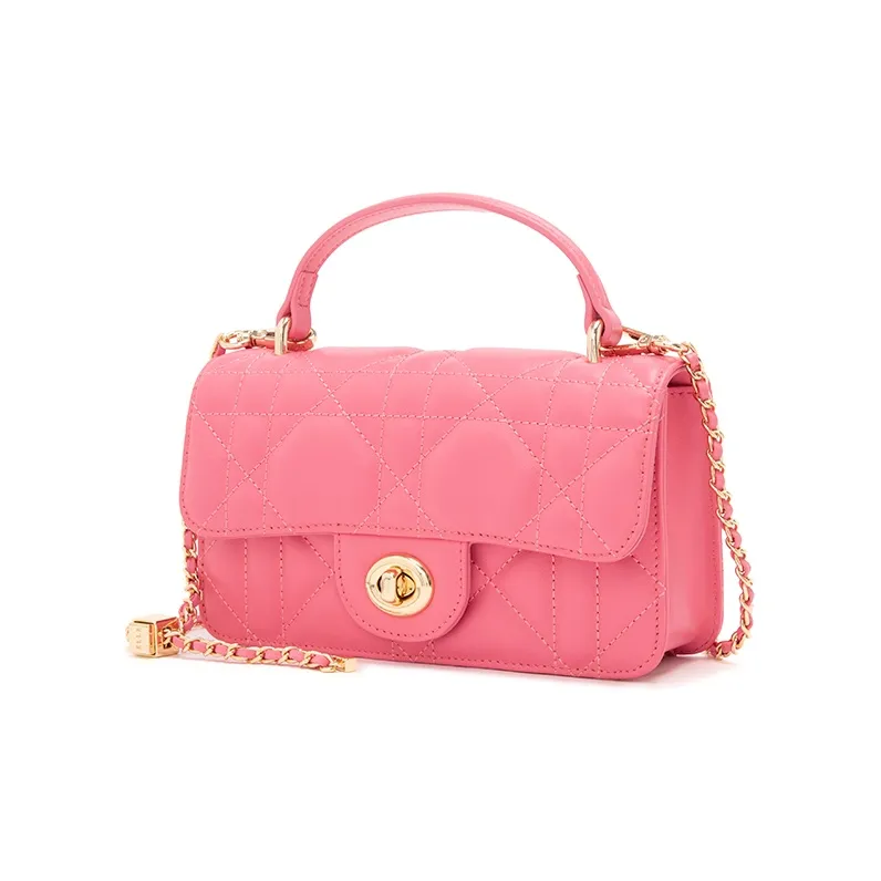 ELLE Fabric Elegant Commute Crossbody Bag Medium Size Women's Beige/Blue/Pink-1