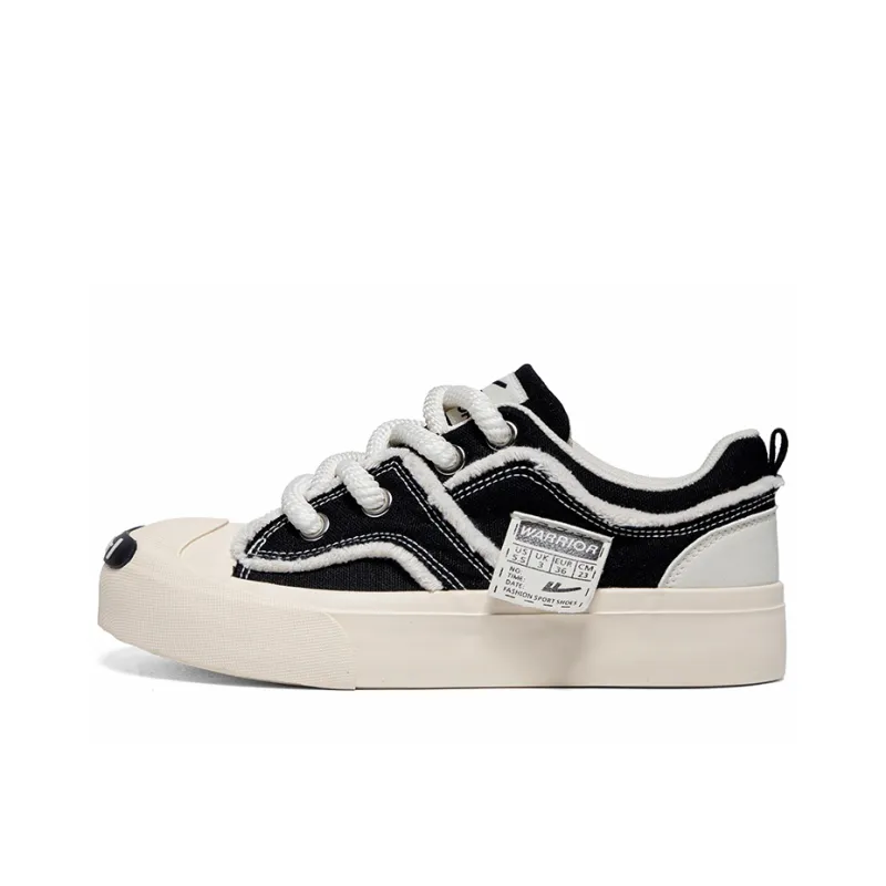 Warrior Durable Lightweight And Breathable Low Top Canvas Shoes Women's Black-0