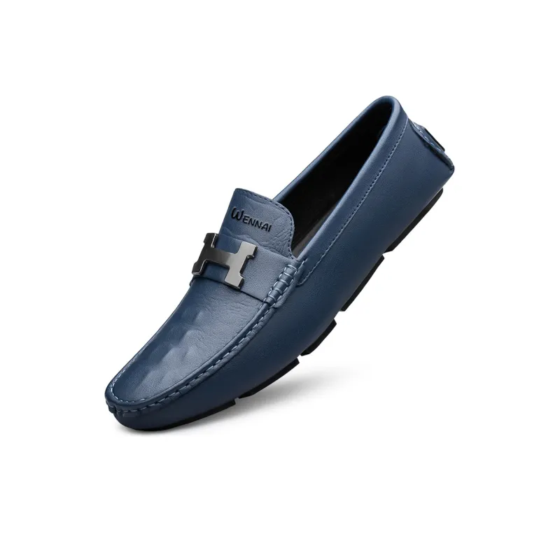 Wen Nai Loafers Men Blue-2