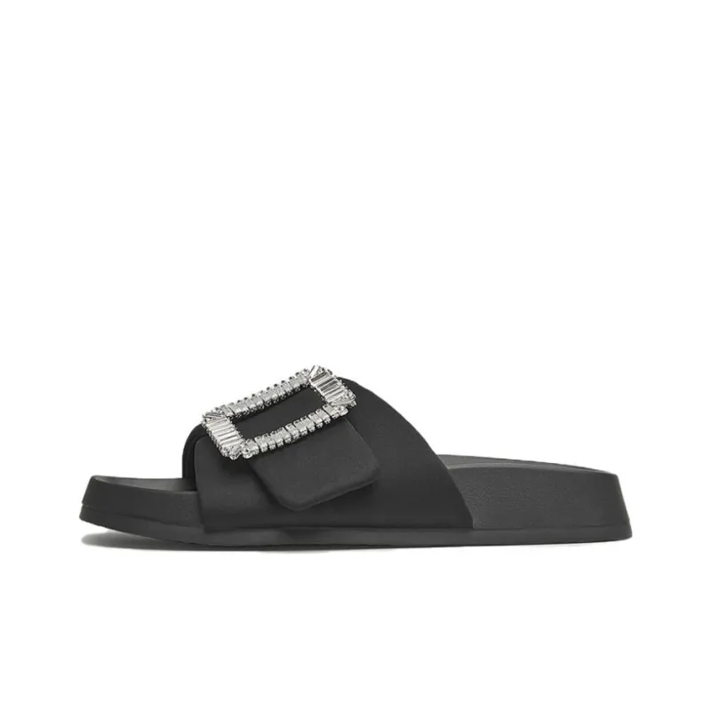 BASTO Slide Slippers Women's Khaki/Black/Silver-5