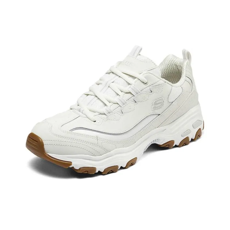 Skechers D'LITES 1.0 Cushioned Wear Resistant Height Increasing Low Top Chunky Sneakers Men's Ivory-2
