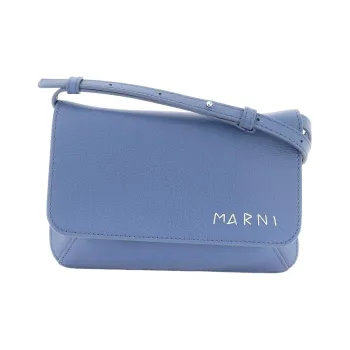 MARNI Calfskin Messenger Bag Crossbody Bag Shoulder Bag Men's Blue