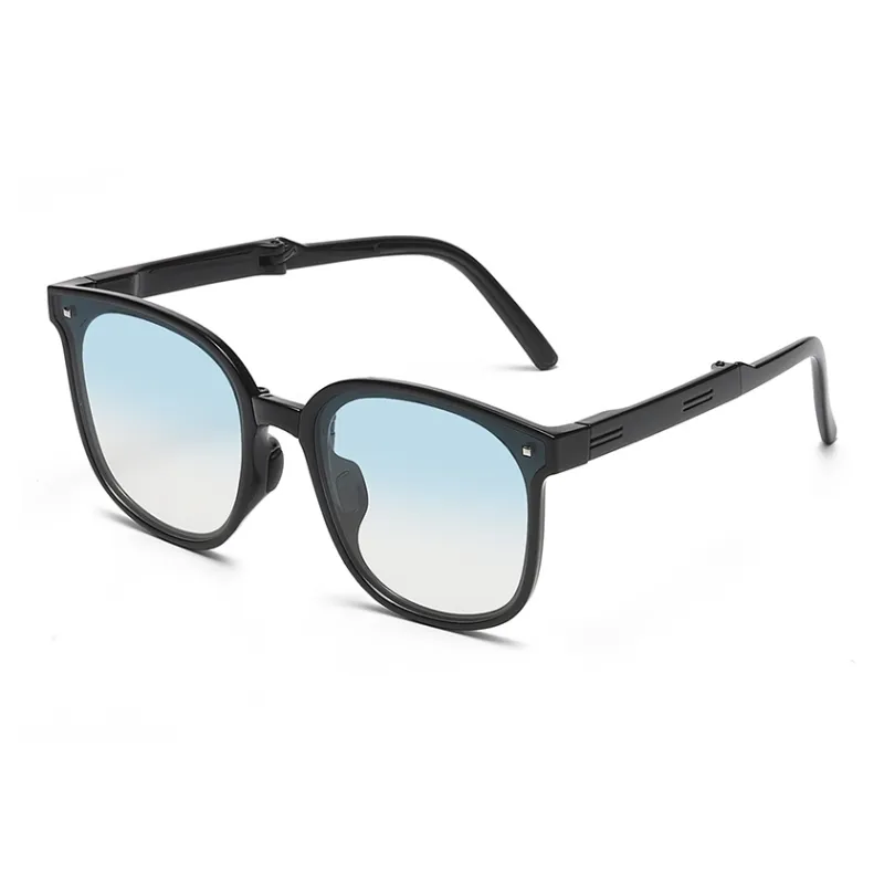 Pair Ponyo TR/Memory Plastic Square Sunglasses Unisex Black/Tea Brown/Transparent Green-4