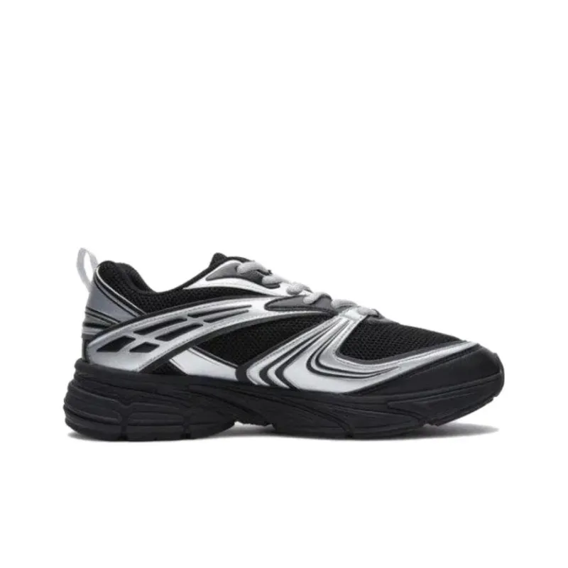 FILA Interrun Cushioning, Wear Resistant Low Top Running Shoes Unisex Black Silver-1