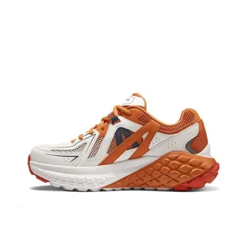 Skechers Cushioning Wear Resistant Low Top Casual Shoes Men's White Orange