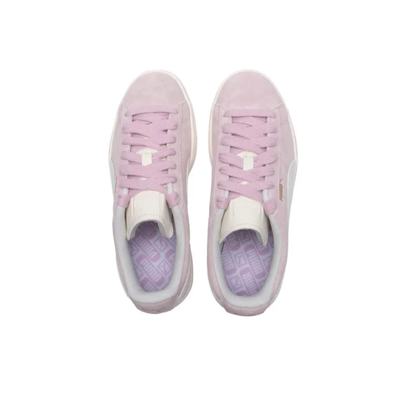 PUMA Suede Wear Resistant Low Top Skateboard Shoes Unisex Pink-3