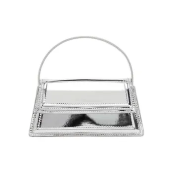 ZARA Polyurethane Shoulder Bag Crossbody Bag Handbag Mini Women's Silver