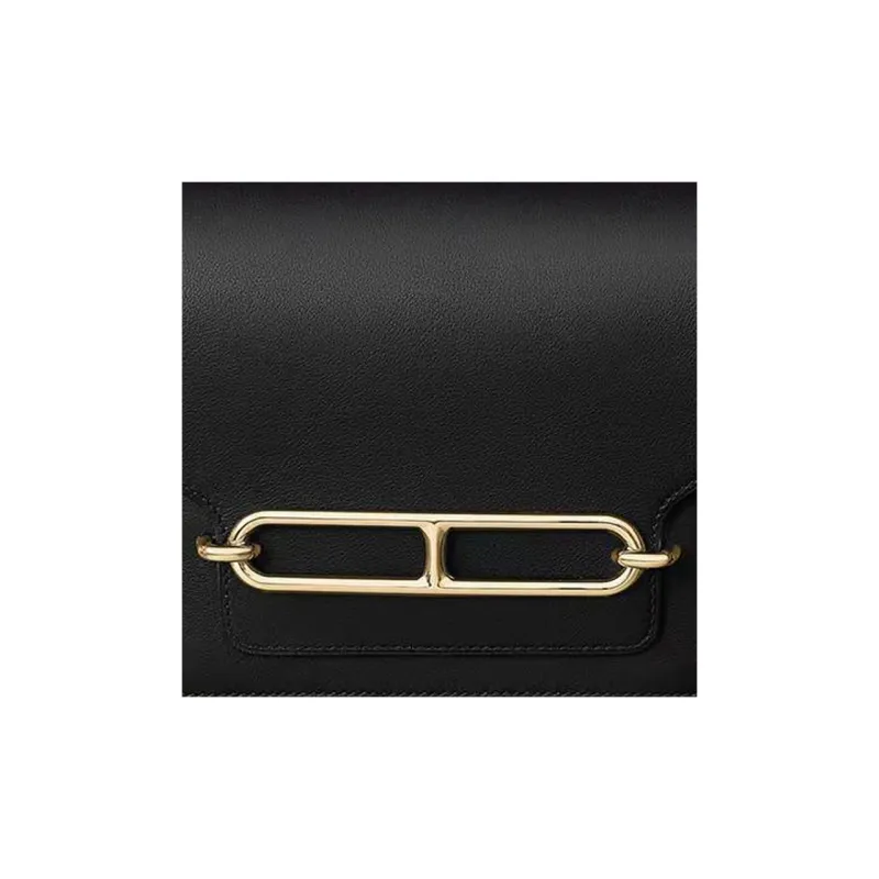 HERMES Roulis Swift Calfskin Shoulder Bag Crossbody Bag Women's Noir Black-4