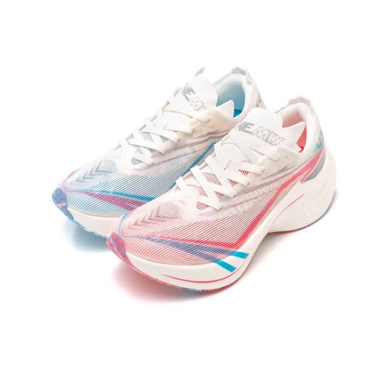 ONEMIX Run Cool Running Shoes Unisex Mismatched Color Pink & Blue In Action-1