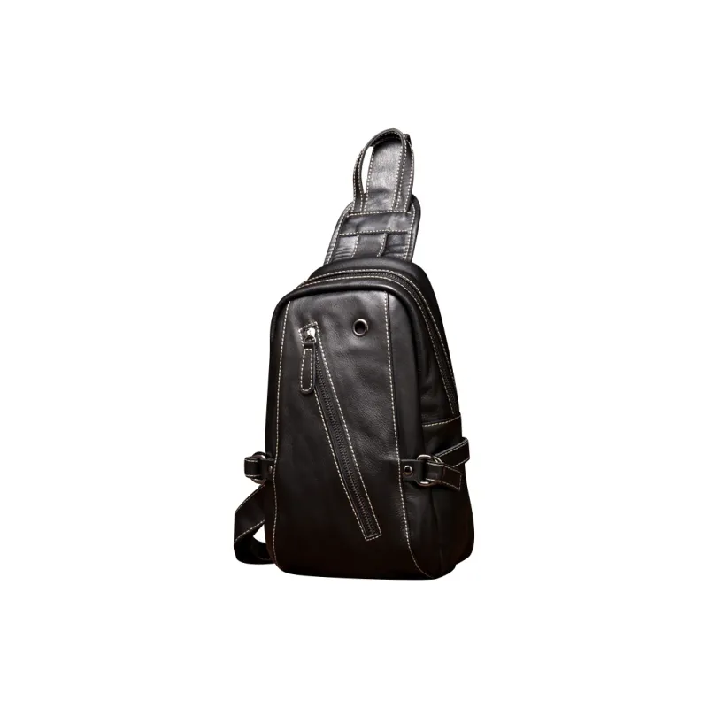 DOSRFINI Genuine Leather, Top Grain Cow Leather Sling Bag Men's-0